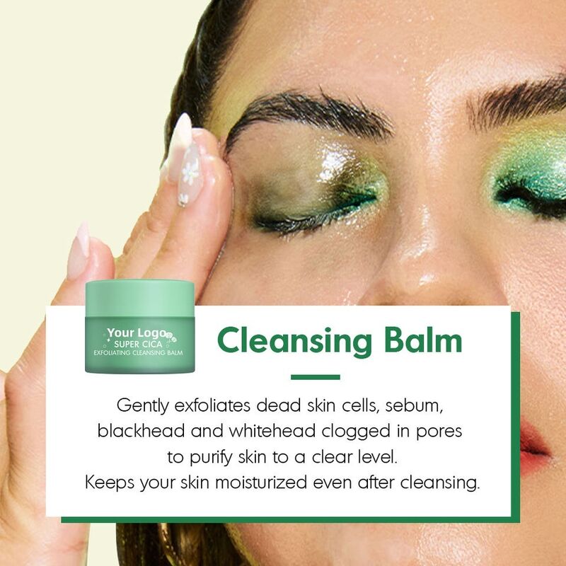 OEM ODM Brand Organic Vegetarian Facial Lip Line Cleansing Cream Makeup Remover Facial Deep Cleansing Balm Pure Vegetable