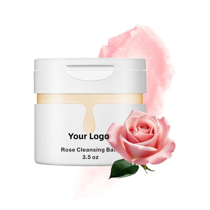 OEM ODM brand Korean version mild rose facial cleanser, easy to melt and wash face, lip protection, deep makeup remover, oily skin facial cleanser