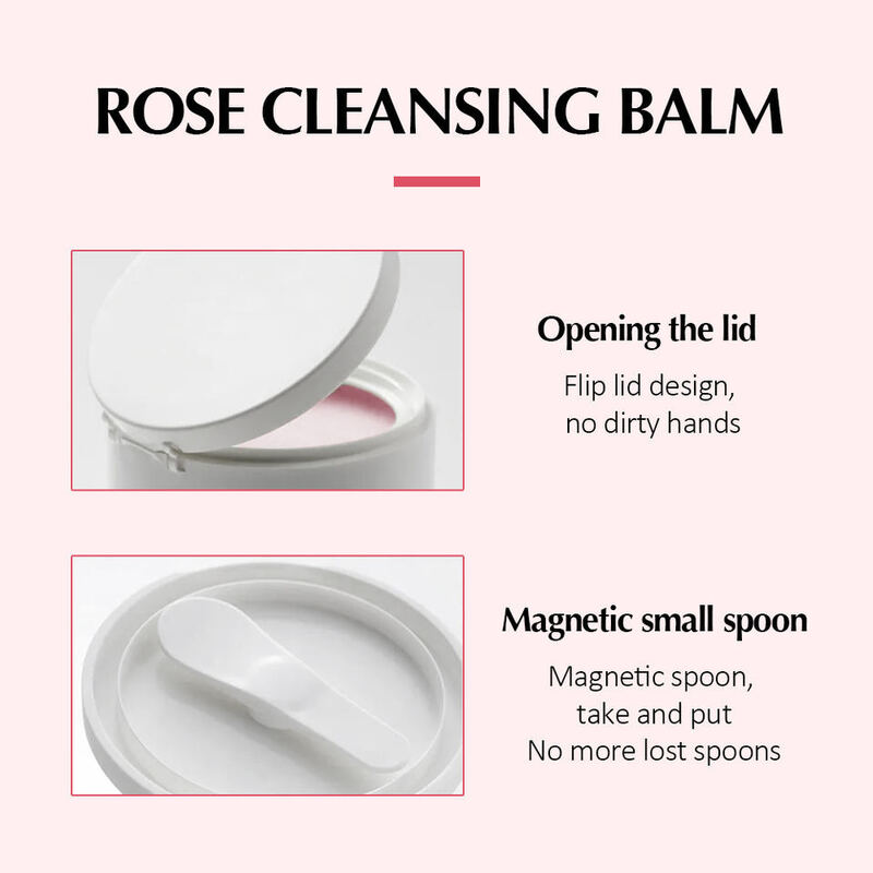 OEM ODM brand Korean version mild rose facial cleanser, easy to melt and wash face, lip protection, deep makeup remover, oily skin facial cleanser