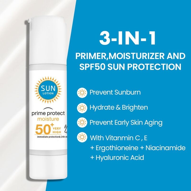 OEM ODM Brand Custom Organic Korean-style Cosmetics Natural SPF Daily Skincare Brightening Sunscreen SPF 50