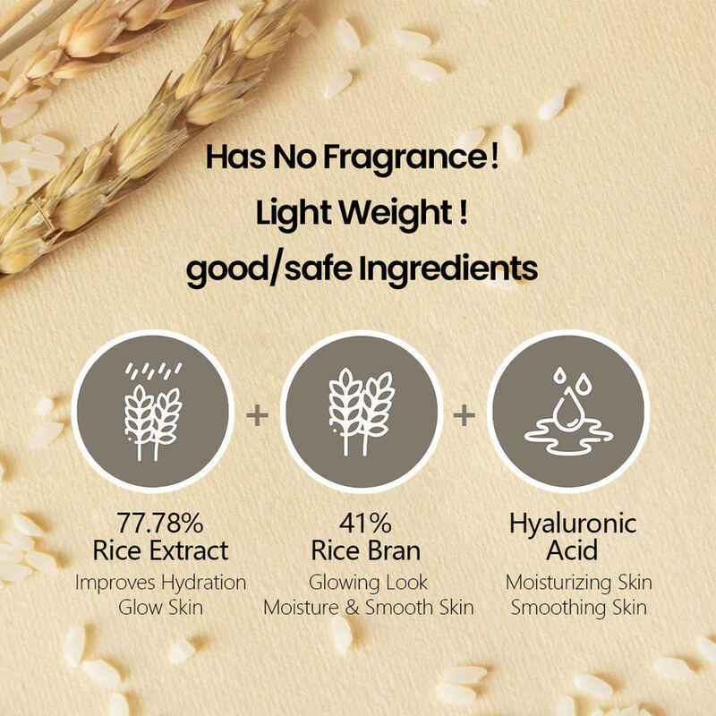 OEM ODM Korean Rice UV Sunscreen SPF 50 Instant Whitening and Whitening Organic Rice and Probiotics Vegetarian