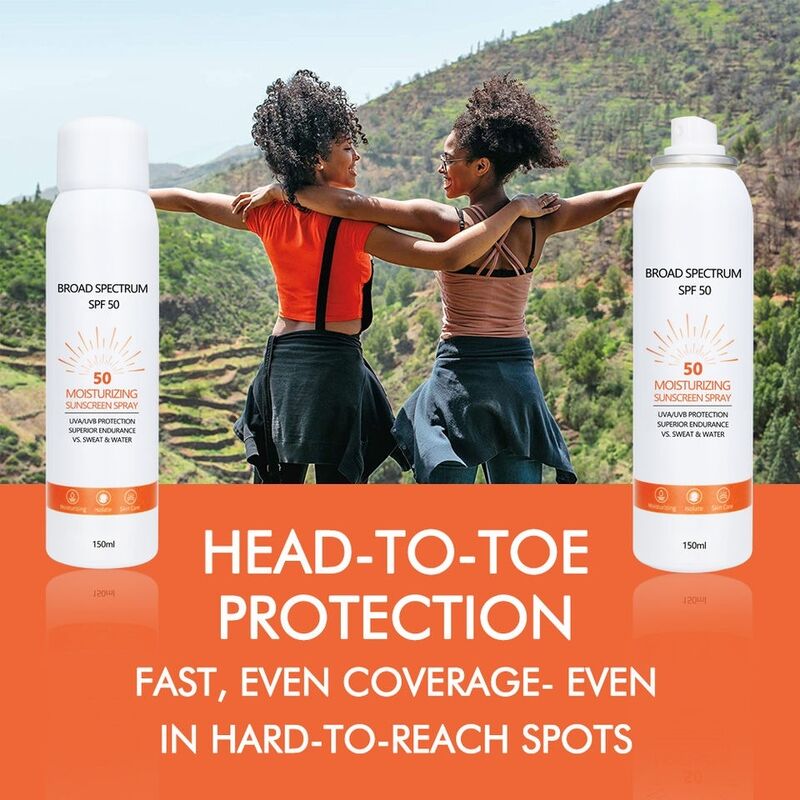 OEM ODM Sunscreen Spray Brand Custom Organic Body and Face Sunscreen Waterproof Moisturizing Whitening SPF 50 Sunscreen Mist Spray
