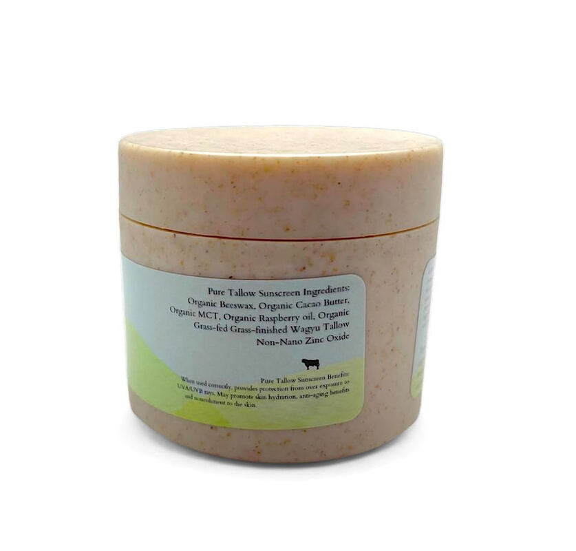 OEM ODM brand customized grass fed beef fat sunscreen, natural organic 100% skincare and skin care sunscreen, sunscreen fragrance cream