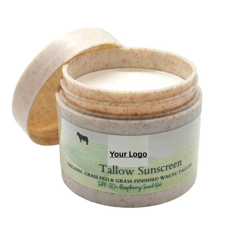 OEM ODM brand customized grass fed beef fat sunscreen, natural organic 100% skincare and skin care sunscreen, sunscreen fragrance cream
