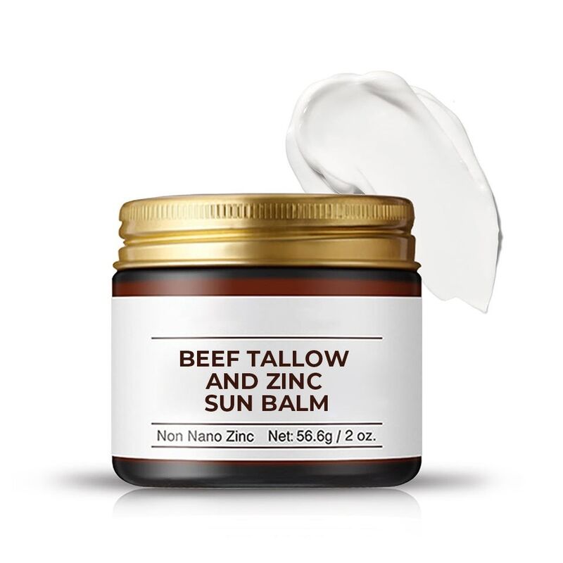 OEM ODM brand natural 100% grass fed tallow zinc sun organic face cream balsam skin care tallow sunscreen