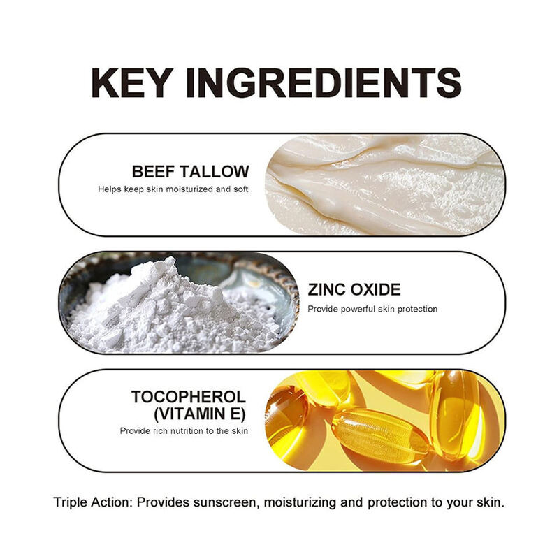 OEM ODM brand natural 100% grass fed tallow zinc sun organic face cream balsam skin care tallow sunscreen