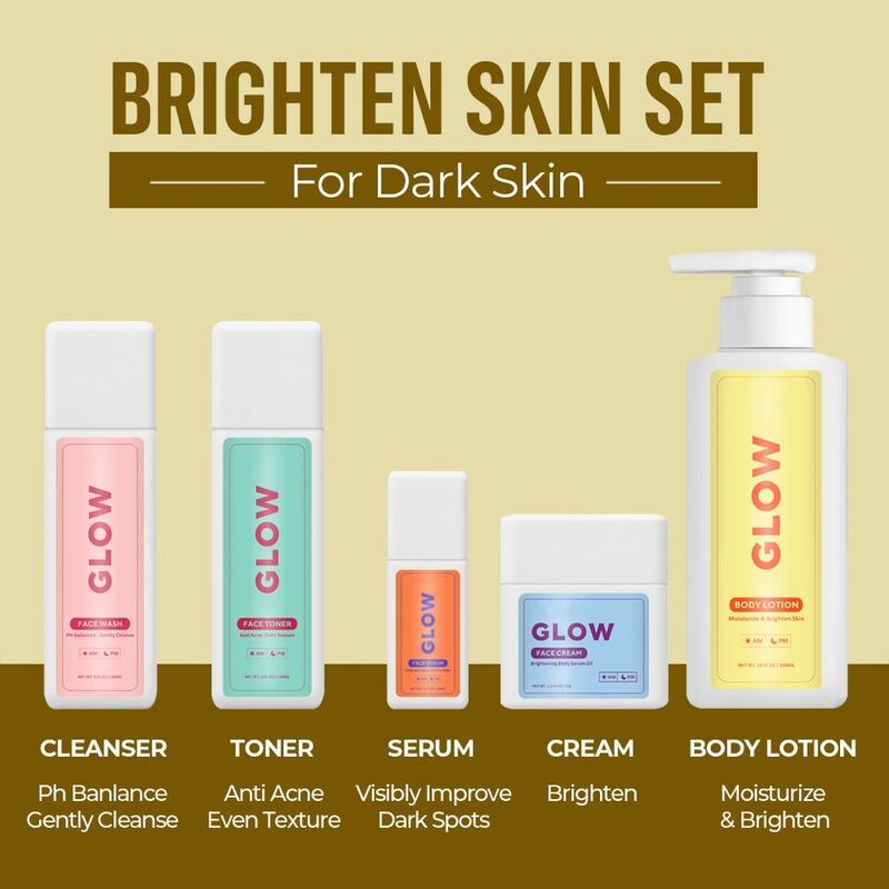 OEM ODM cosmetics set beauty care products Vitamin c glycolic acid anti acne facial care essence set brightening facial products