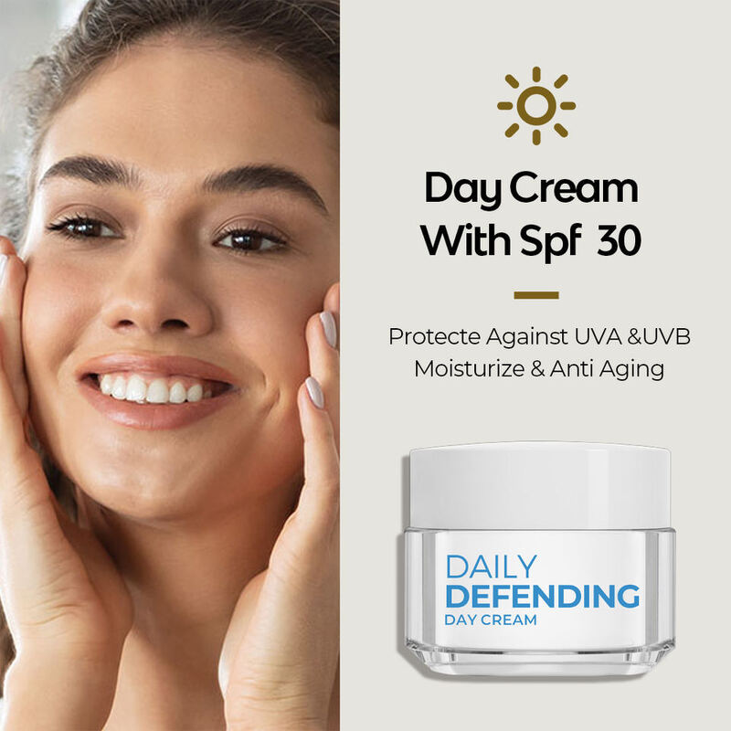 OEM ODM brand SPF 30 day and night moisturizing cream Natural anti-aging anti wrinkle skin brightening face cream contains shea butter to whiten and moisturize skin