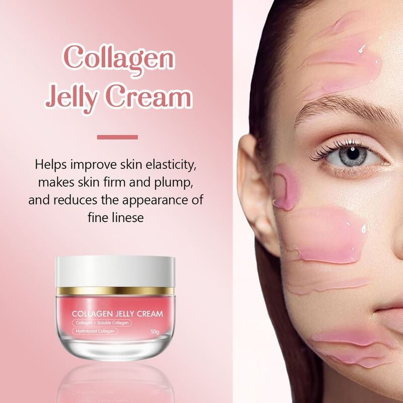 OEM ODM Korean version collagen facial moisturizing cream, vitamin E facial jelly cream, skincare products, plump wrinkles, firm skin