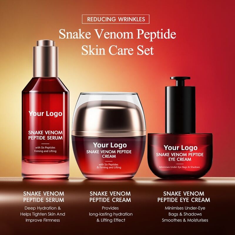 OEM ODM Brand Customized Skincare Set Anti-Wrinkle Firming Snake Venom Peptide Hydrating Essence Korean Edition Full-Face Whitening Skincare Products