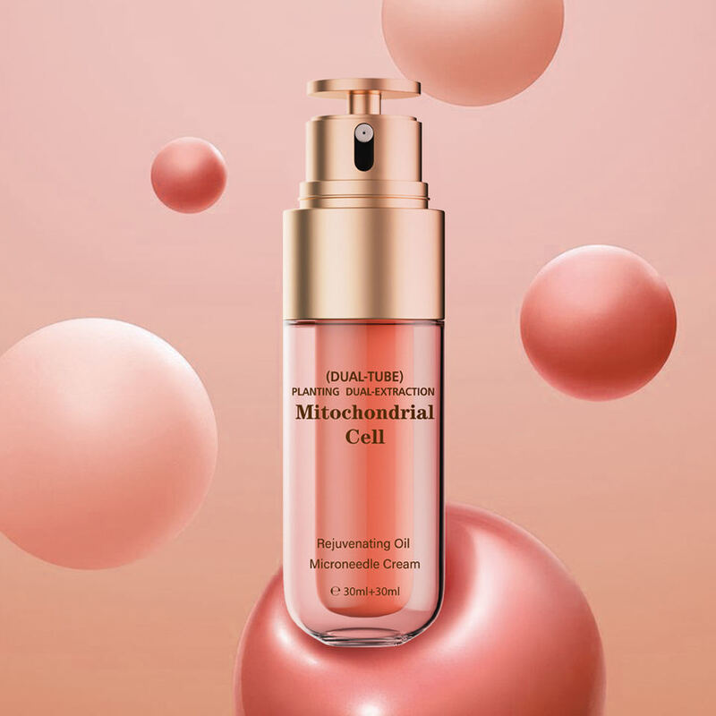 OEM ODM brand customized liquid double tube essence hyaluronic acid mitochondrial cell anti-aging anti wrinkle moisturizing repair skin care product