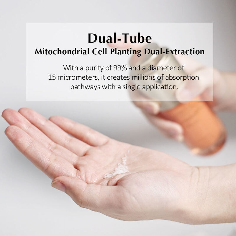 OEM ODM brand customized liquid double tube essence hyaluronic acid mitochondrial cell anti-aging anti wrinkle moisturizing repair skin care product