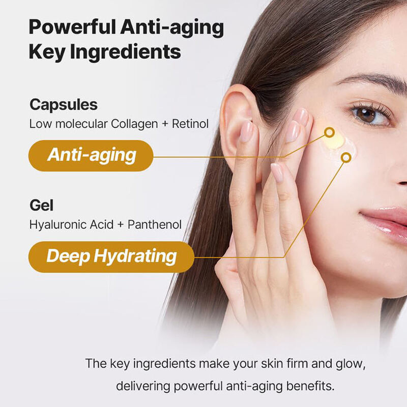 OEM ODM Korean face cream collagen retinol peptide capsule face cream own brand skin care anti-aging firming jelly facial mask