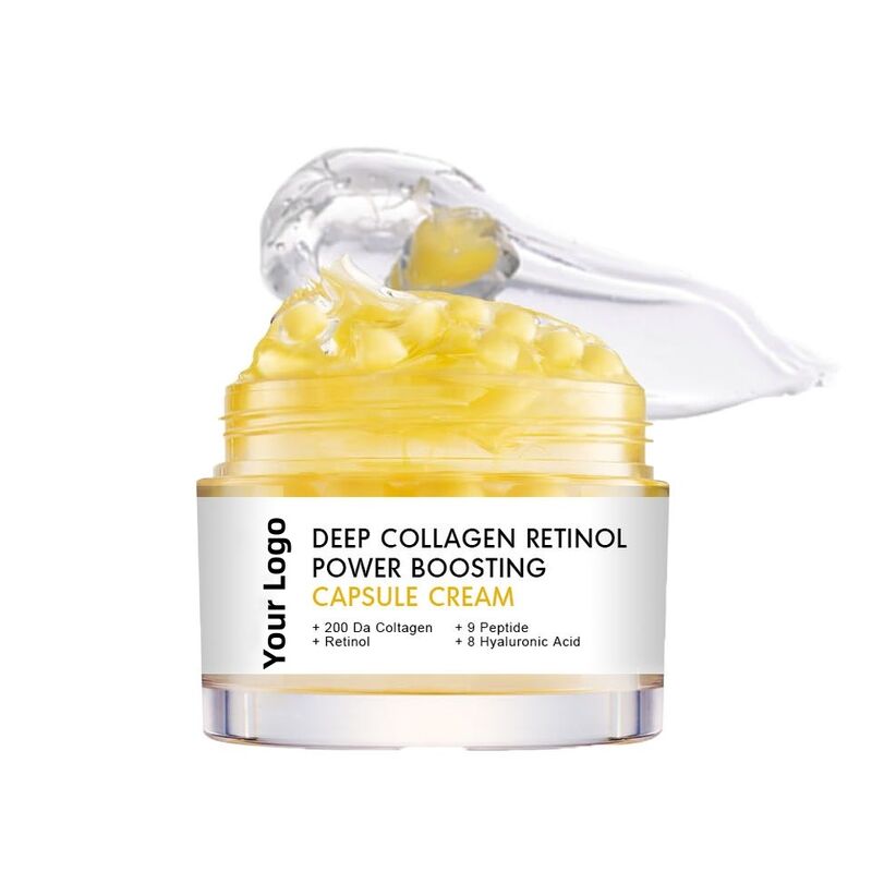 OEM ODM Korean face cream collagen retinol peptide capsule face cream own brand skin care anti-aging firming jelly facial mask