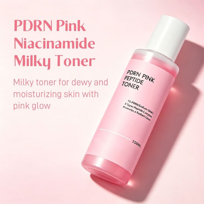 OEM ODM Korean brand Salom DNA Pdrn Nicotinamide Peptide Pink Toner Anti Aging Skincare Facial Toner Skincare