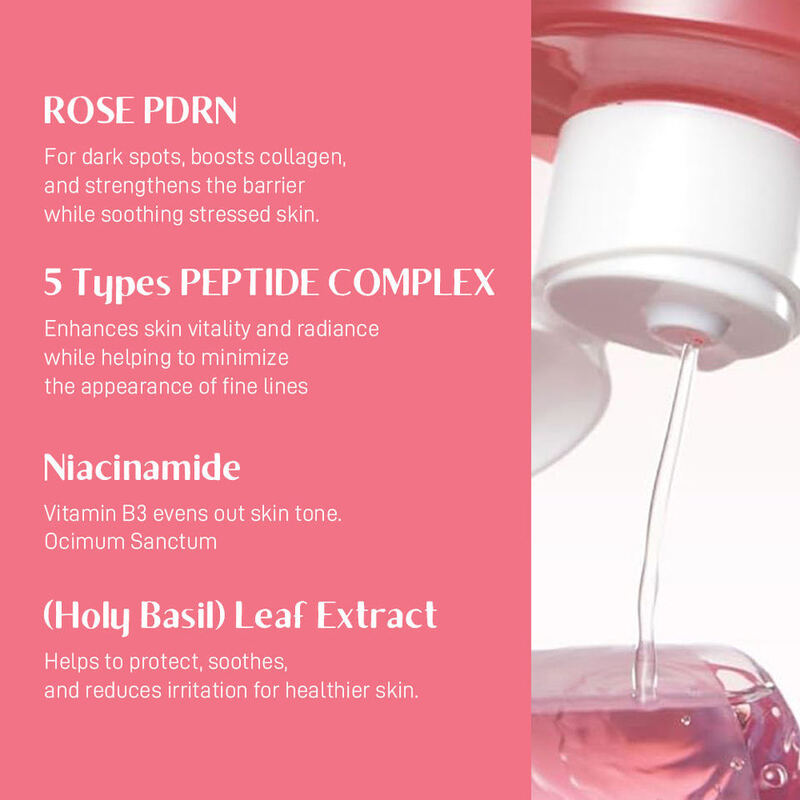 OEM ODM Korean Rose PDRN Niacinamide Peptide Pink Facial Toner Private Label Anti-Aging Brightening Facial Toner Skincare Product