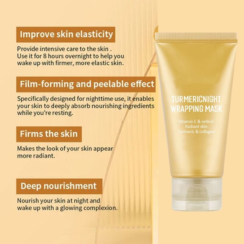 OEM ODM Brand Night Wash Free facial mask Turmeric Kojic Acid Firming Brightening Collagen gel facial mask