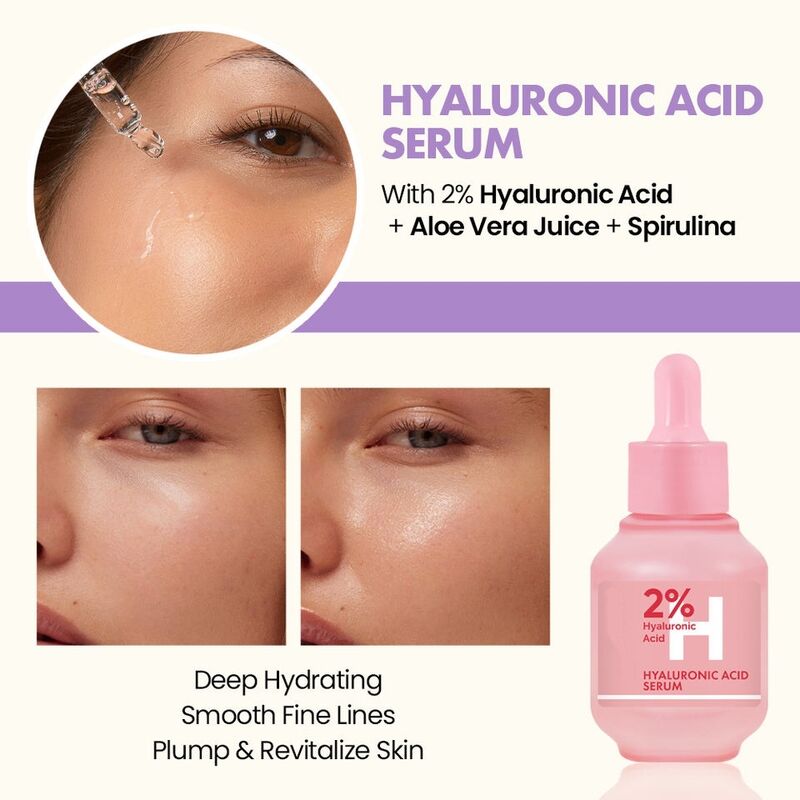 OEM ODM brand customized natural organic aloe hyaluronic acid serum moisturizing anti-aging skin care facial essence