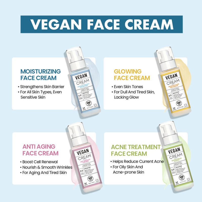 OEM ODM Korean Pure Vegan Vitamin C AHA Niacinamide Face Cream Brightening, Anti-Aging, Firming, and Facial Hydration Lotion