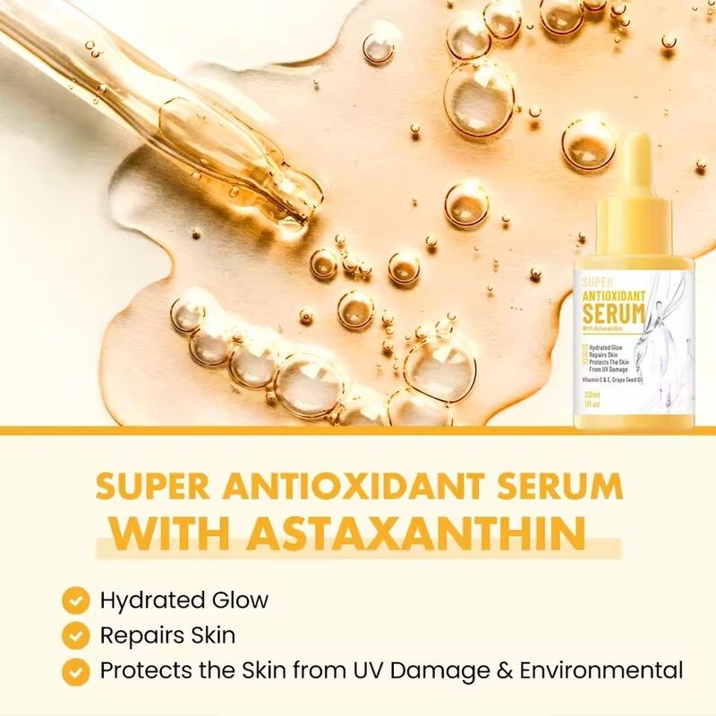 OEM ODM brand customized super antioxidant facial care, whitening, anti-aging, serum astaxanthin facial care