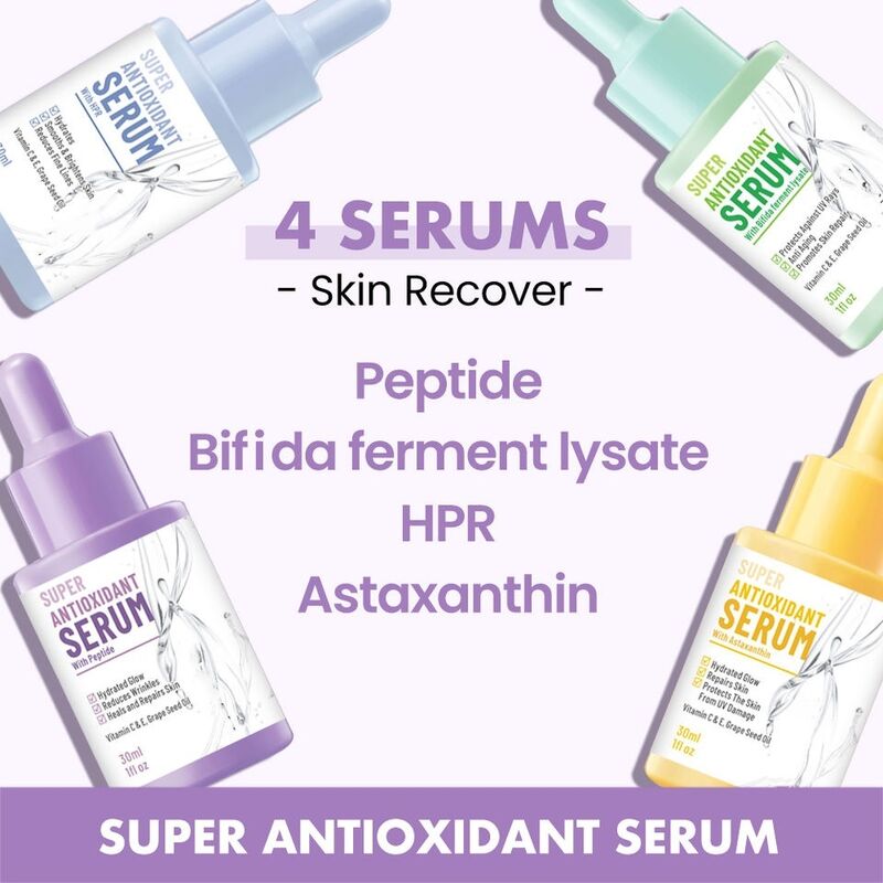 OEM ODM customized peptide retinol facial serum brand anti-aging whitening skin care facial anti wrinkle serum essence