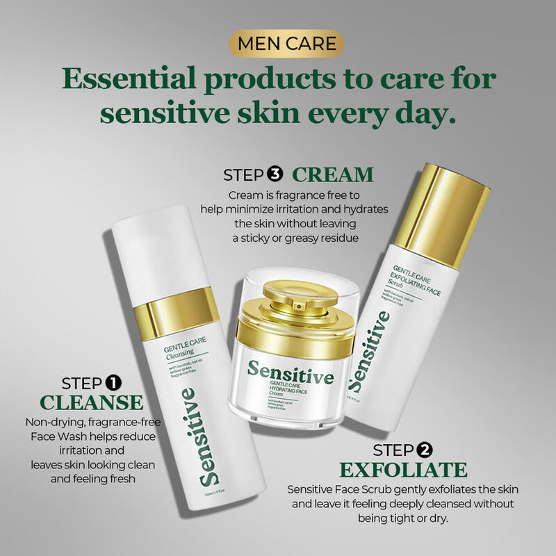 OEM ODM Brand Natural Men's Sensitive Skincare Repair Anti-Aging Hydrating Face Cream & Lotion Antibacterial Oil-Control Cleansing Foam Liquid Cleanser