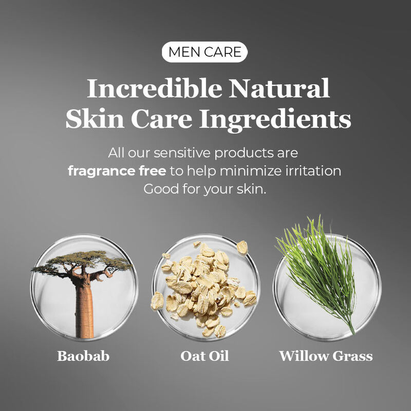 OEM ODM brand customized men's sensitive skin essence aloe herbal pure alcohol free organic anti-aging repair moisturizing face cream gentle cleanser