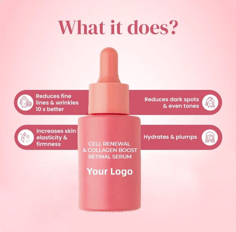 OEM ODM Korean brand organic anti-aging retina moisturizing hyaluronic acid brightening anti wrinkle facial skincare serum