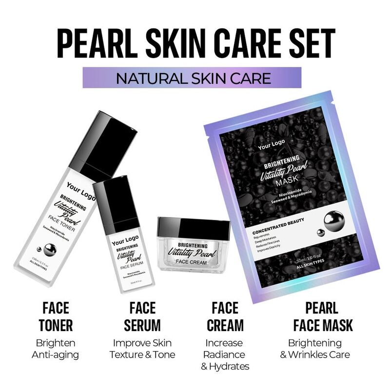 OEM ODM Korean-style skincare set with black truffle essence, pearl essence, anti-aging, moisturizing, toner, facial mask, whitening, anti-aging, firming face cream