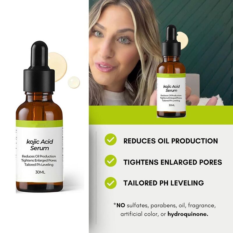OEM ODM Brand Skincare Essence Kojic Acid Anti-Aging Brightening Facial Serum Hyaluronic Acid Vitamin C Serum Wrinkle-Resistant Korean Serum