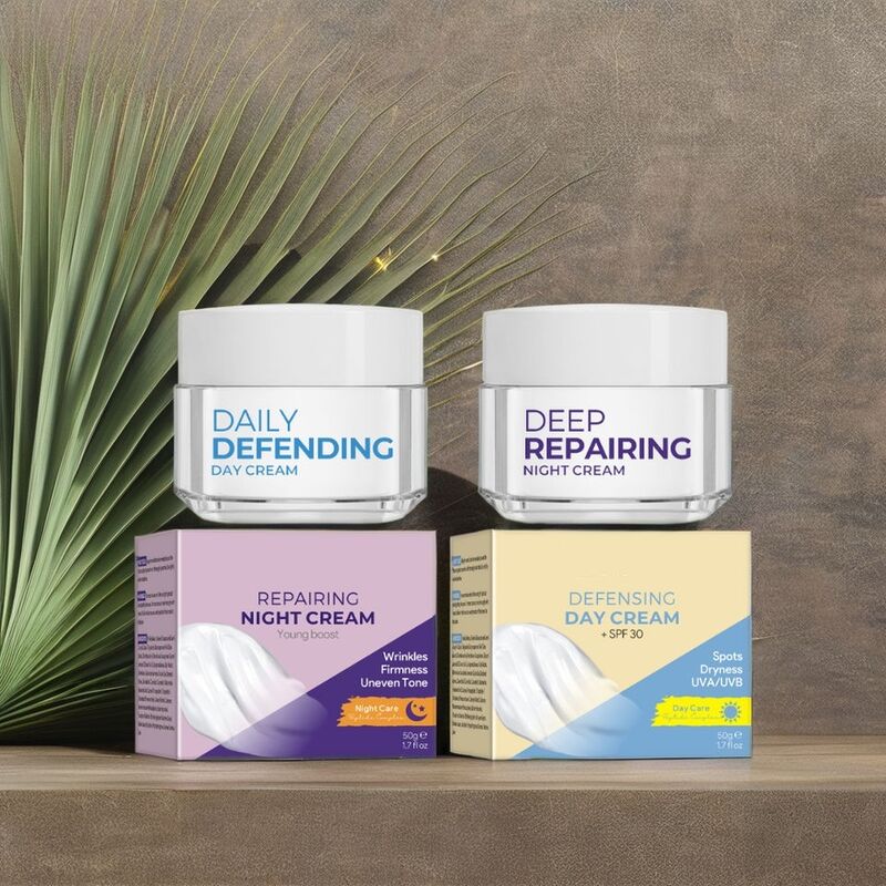 OEM ODM Brand Customized Day Cream Night Cream Anti-Aging Wrinkle Facial Hydrating Cream SPF 30 Retinol and Vitamin E Skincare Face Cream