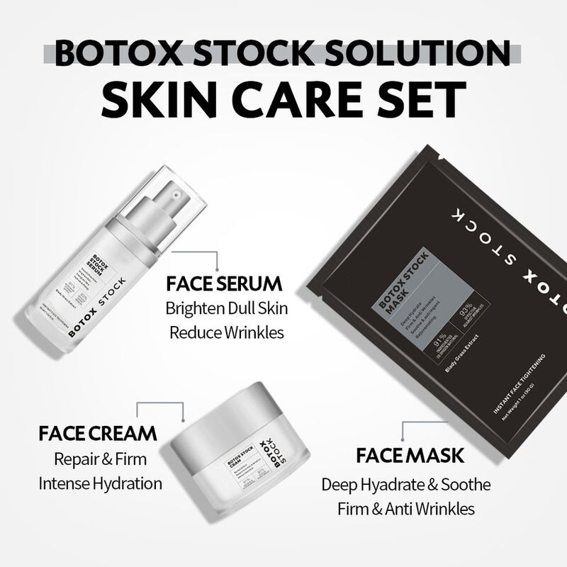 OEM ODM Korean organic skin care set Anti aging facial serum essence, vitamin c wrinkle removing whitening face cream, moisturizing skin care facial mask
