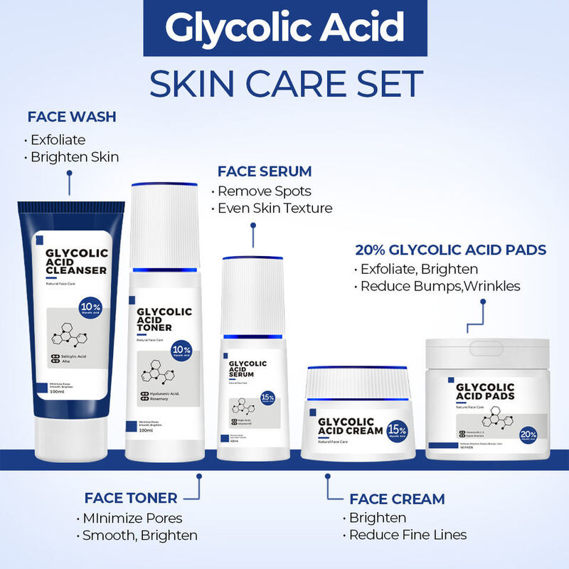 OEM ODM brand skin care set hyaluronic acid facial toner whitening acne treatment essence face cream cleanser facial cleanser moisturizing, smoothing and brightening facial essence serum