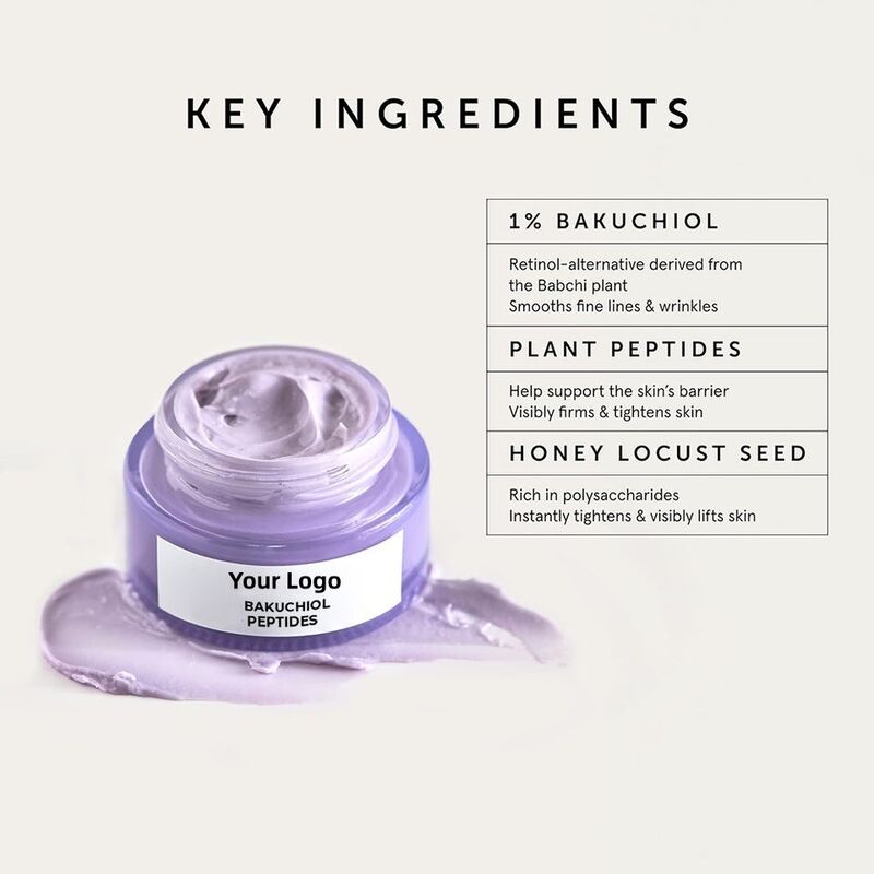 OEM ODM Korean skin care product Bakuchiol peptide anti-aging wrinkle facial moisturizing cream face cream whitening moisturizing cream