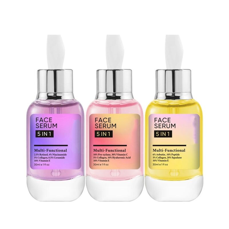 OEM ODM 5 in 1 Skin Care Facial essence Retinol Vitamin c Whitening Anti aging Wrinkle Reduction Skin Care Facial Serum