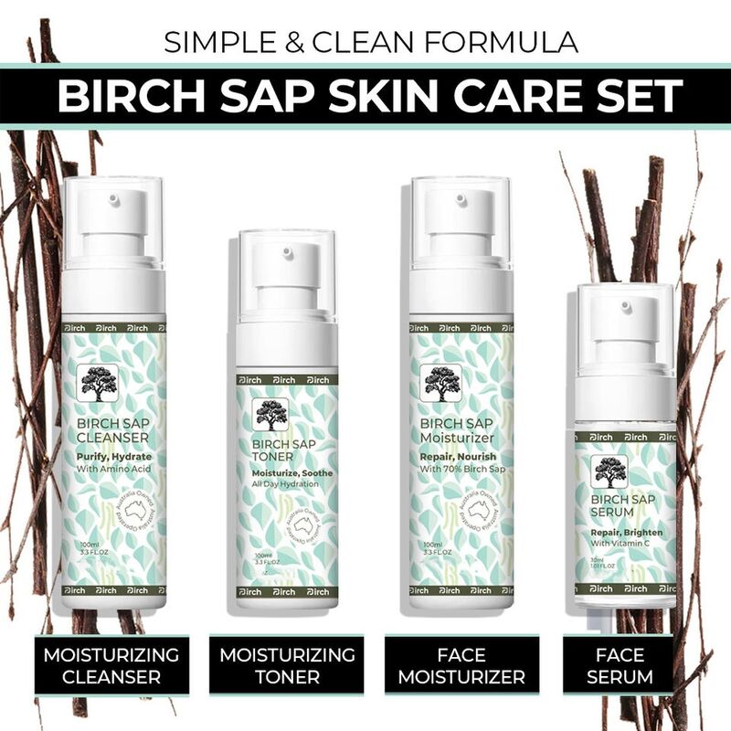 OEM ODM Korean brand customized skin care set Birch juice facial moisturizing toner cleanser skin care products Private brand skin care essence moisturizing soothing reddening face cream lotion