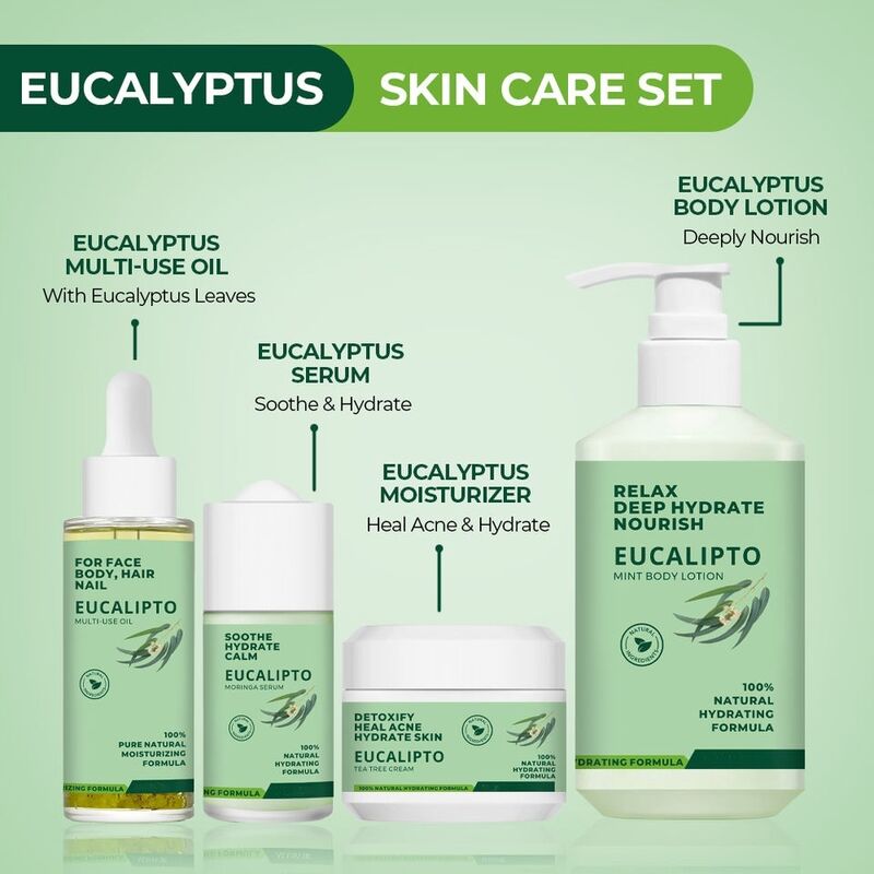 OEM ODM brand skin care set Eucalyptus facial essence natural soothing and moisturizing acne sensitive skin care facial essence