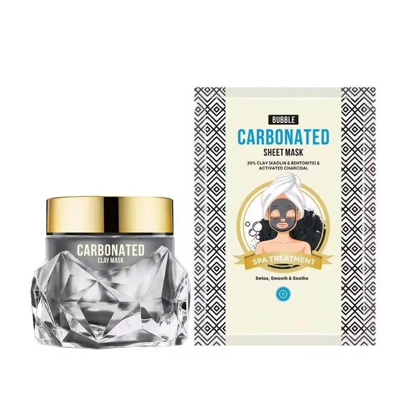 OEM ODM Natural Skin Care Set Brand Customized Blackhead Removing Deep Pore Cleaning Facial Mud facial mask Anti Acne Carbonic Acid foam Clay facial mask