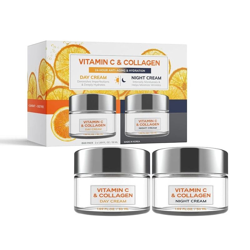 OEM ODM Korean brand skin care products Vitamin C collagen day and night face cream for women
