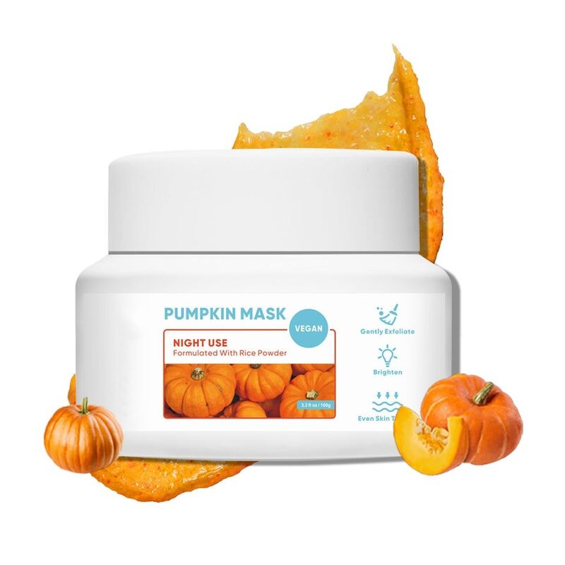 OEM ODM Beauty Vegetarian Skin Care Pumpkin Cleansing Acne Removing Whitening Brightening Gently Exfoliating Cleaning facial mask