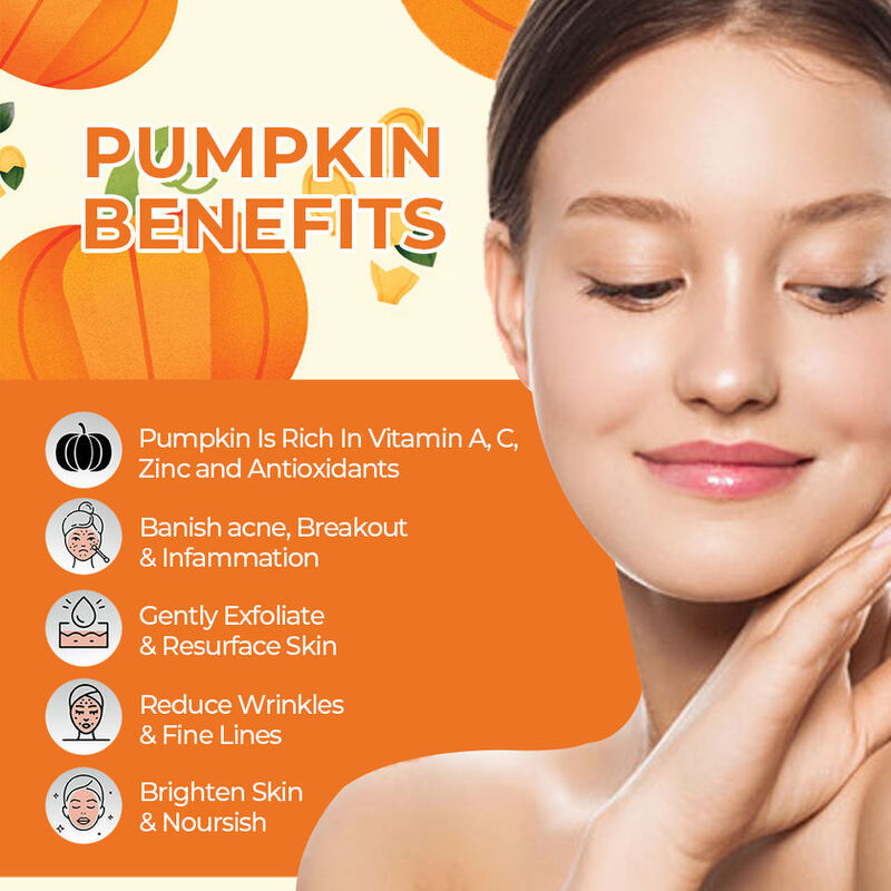 OEM ODM Beauty Vegetarian Skin Care Pumpkin Cleansing Acne Removing Whitening Brightening Gently Exfoliating Cleaning facial mask