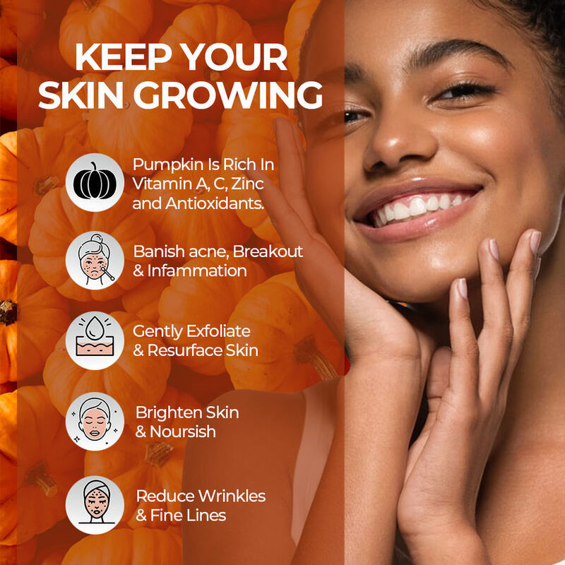OEM ODM brand vegetarian female skin care pumpkin cleaning facial mask whitening brightening gloss gently exfoliating cleaning facial mask