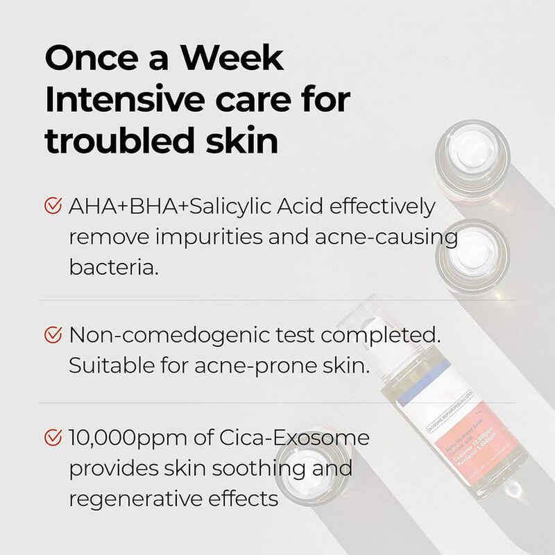 OEM ODM Skincare Exosomes Aha Bha Salicylic Acid Facial Serum Anti Aging Acne Pore Tightening Facial Peeling Serum