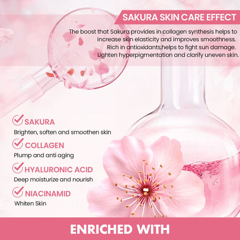 OEM ODM Cherry Blossom Organic face cream Brand Customized Anti aging Whitening Product Collagen Nicotinamide Brightening face cream