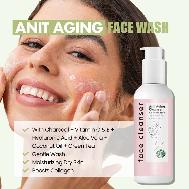 OEM ODM Organic Aloe Anti aging Cleanser Deep Makeup Refreshing Cleanser gel Jelly Facial Cleanser