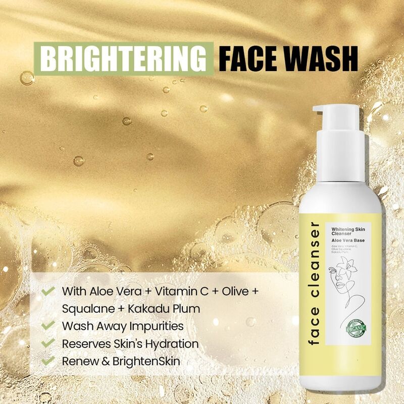 OEM ODM brand customized facial cleanser Organic moisturizing skin brightening jelly facial cleanser Whitening foaming facial cleanser gel