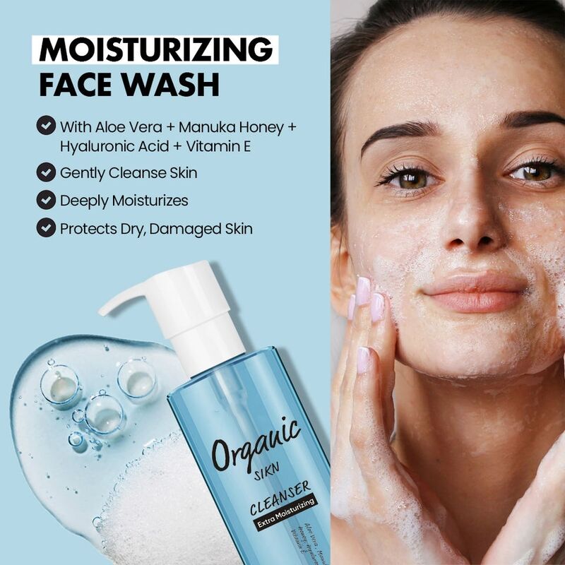 OEM ODM Brand Organic Cleansing gel Mild Moisturizing Acne Skin Care Makeup Removing Cleanser Jelly Facial Cleanser