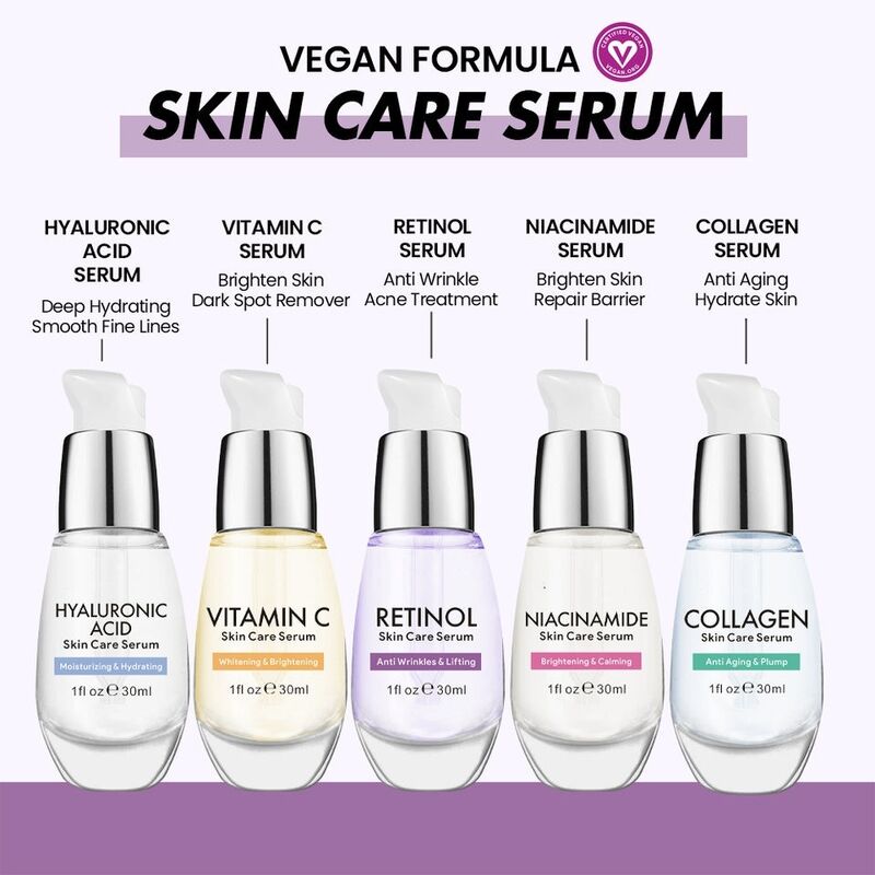 OEM ODM skin care product pure serum anti-aging whitening moisturizing Vc nicotinamide collagen skin care essence