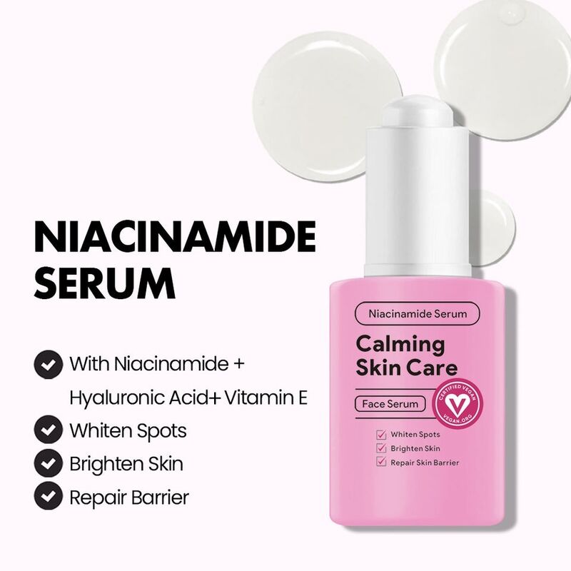 OEM ODM brand cosmetics beauty vegetarian organic skin care products whitening calm skin whitening Niacianmide facial essence