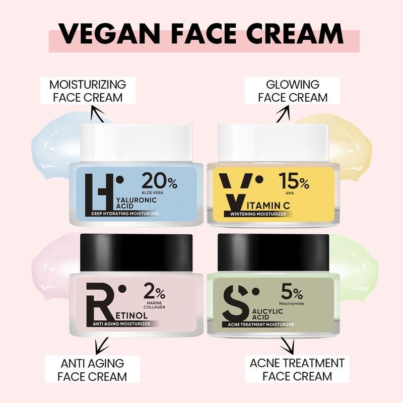 OEM ODM Vegetarian face cream Anti aging Whitening Retinol Niacinamide Glycerin Facial Moisturizing&Moisturizing Skin Care Cream